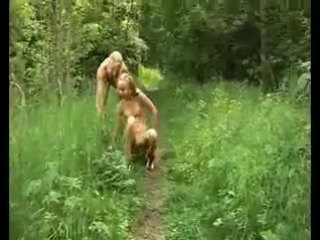 two girls in the forest
