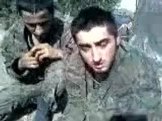 georgian soldiers taken prisoner by the fighters of the vostok battalion.