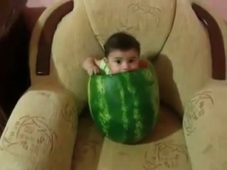 baby eats watermelon)))))